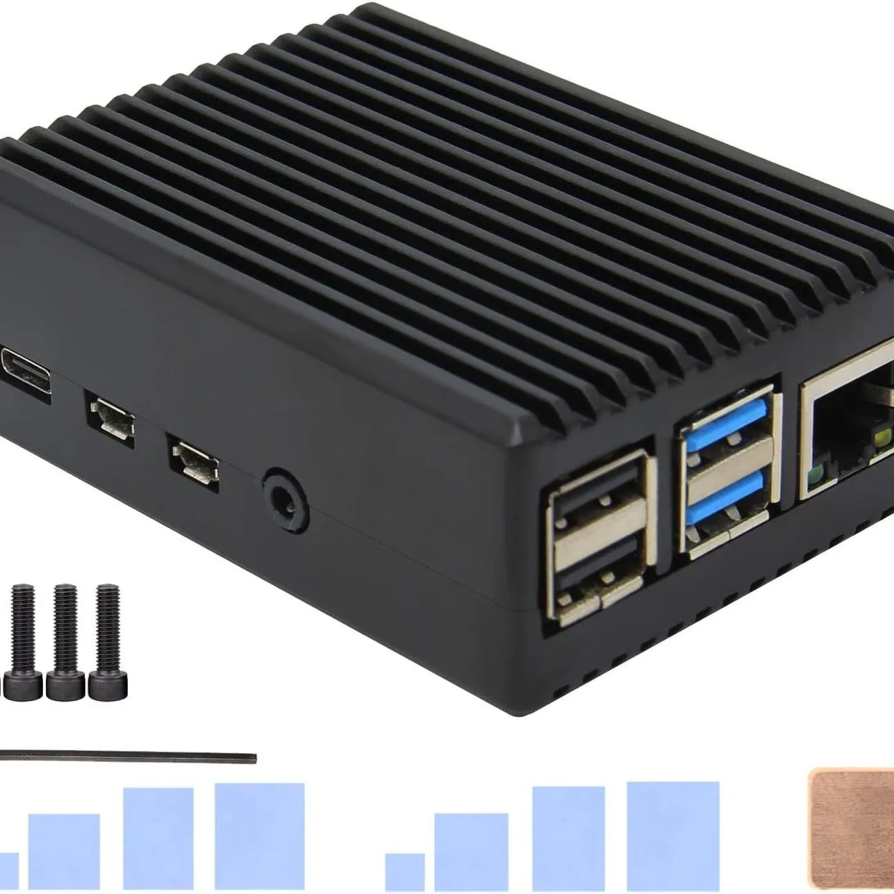 4b-シェル熱放散シェル金属第-4-世代シェル-raspberry-pi4-マザーボードアルミニウム合金保護シェル