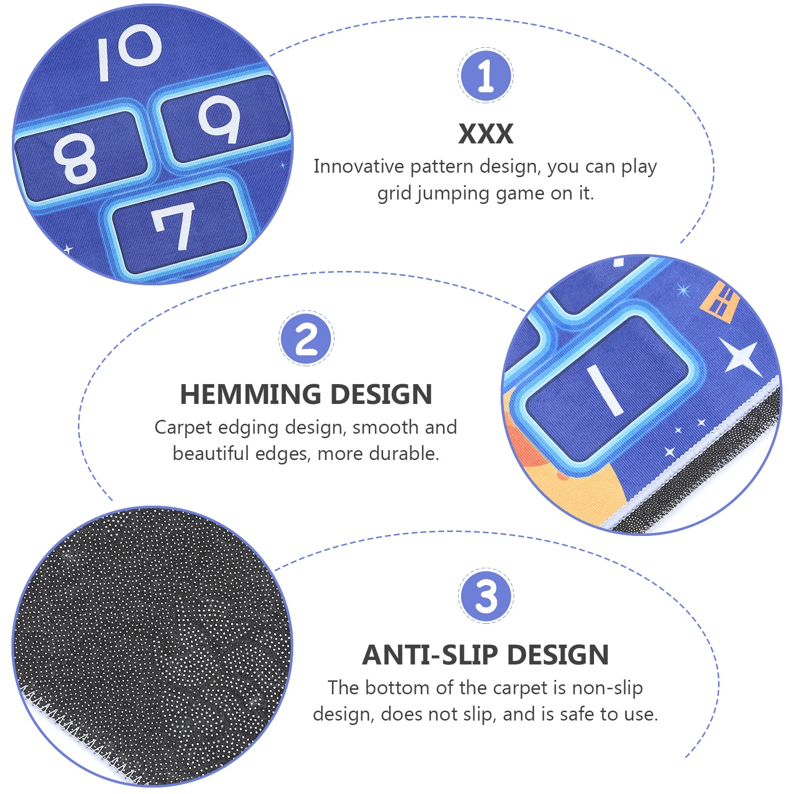 

1Pcs Floor Mat Creative Pattern Design Kids Room Decorative Indoor Use Mat Children Room Rug