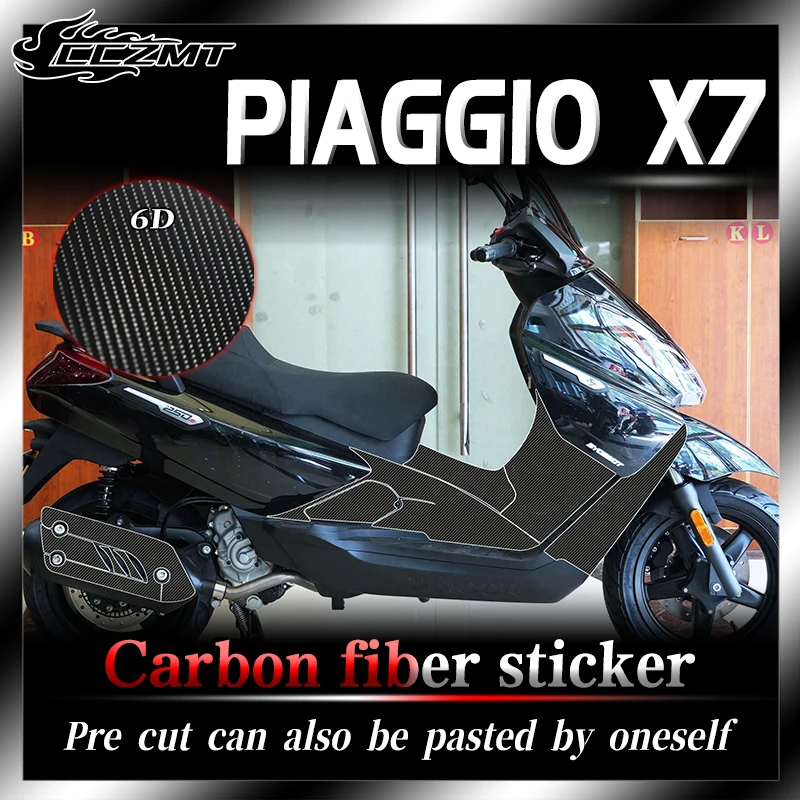 

For Piaggio X7 2021 stickers 6D carbon fiber protective film car scratch shielding wear-resistant waterproof accessories