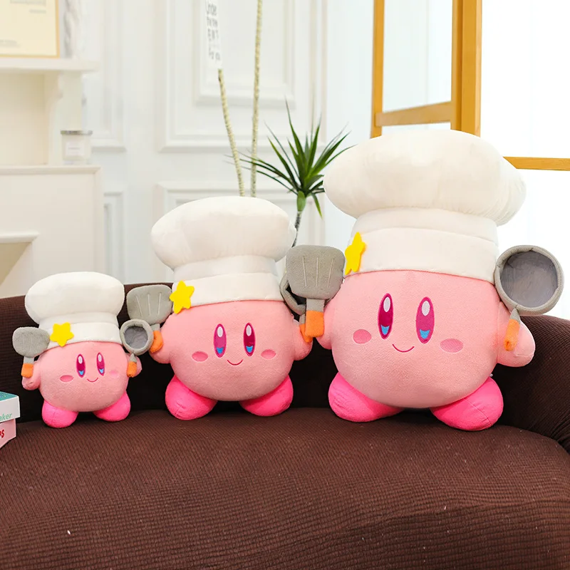 Kawaii Kirby Plüschtier gefüllte Puppe süßes Kirby Chef Kissen Stofftier für Kinder Geburtstagsgeschenk Plüschtier Stofftier für Kinder