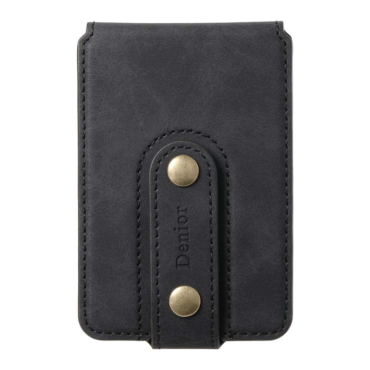 

Denior Luxury Retro Leather Texture Magnetic Card Wallet Daul Buckle Foldable Card Wallet Portable Stand Card Bag 2.6x3.8 inch