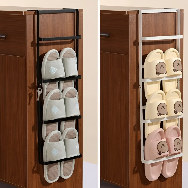 

Боковая вешалка для обуви в японском стиле, боковая полка для хранения тапочек, простой внутренний органайзер, компактный прочный