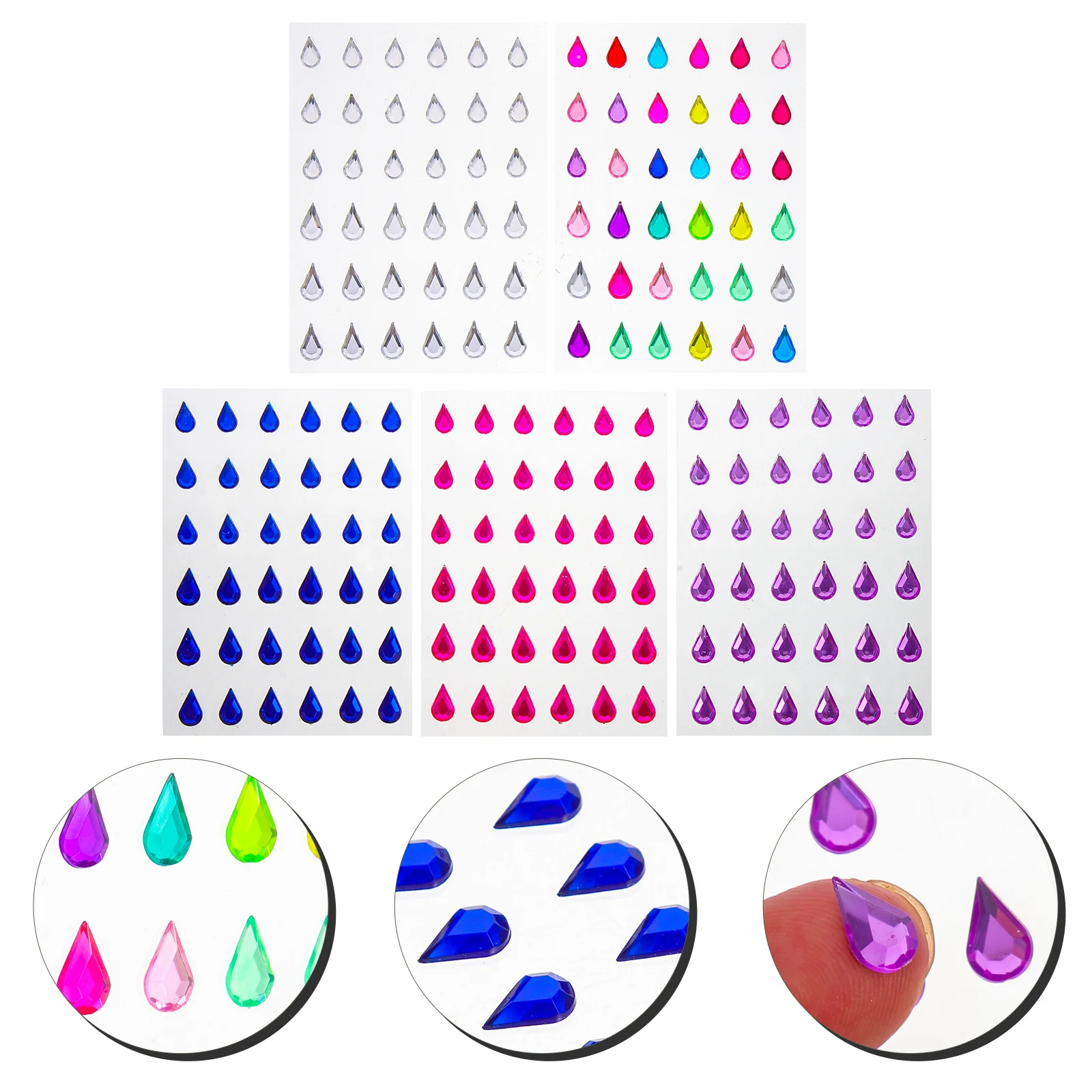 ملصقات كريستال حجر الراين جواهر وجه ذاتية اللصق للبالغين في حفلات المهرجانات وحفلات الهالوين والزفاف ديكور ذاتي الصنع #6