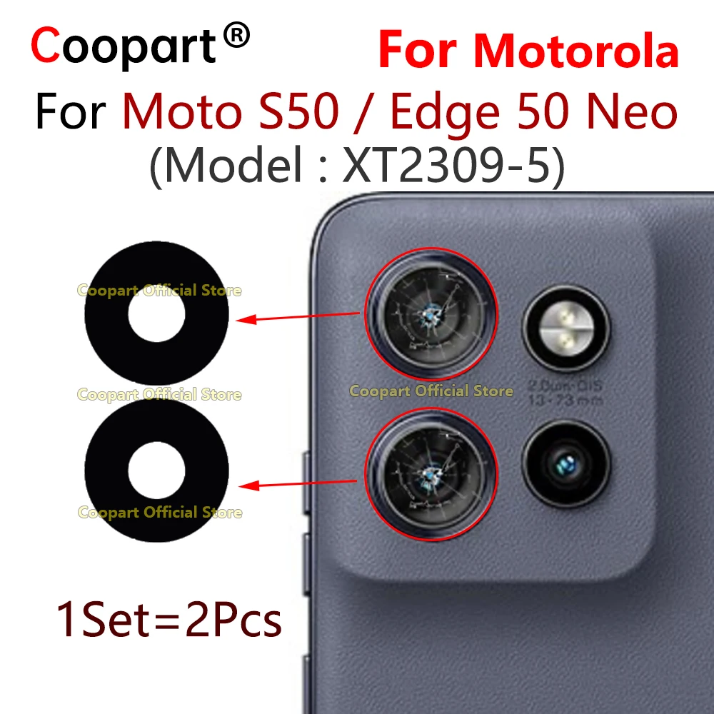 New Coopart Back Rear Camera Lens Glass Cover For Motorola Moto S50 XT2309-5 / Edge 50 Neo With Adhesive Sticker Repair Parts