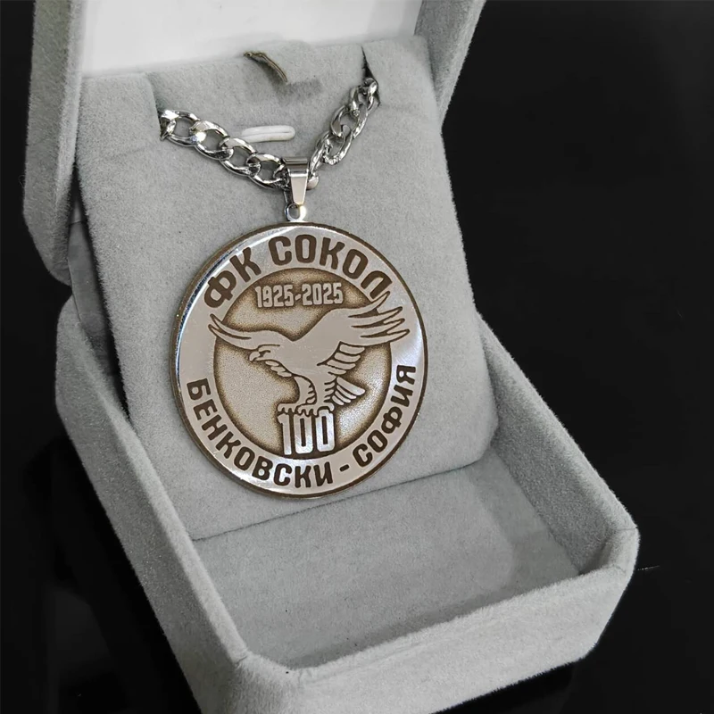 Custom Club Logo Pendant Necklace Custom Stainless Steel Jewelry Men's Necklace Personalized Football Club Logo Anniversary Gift