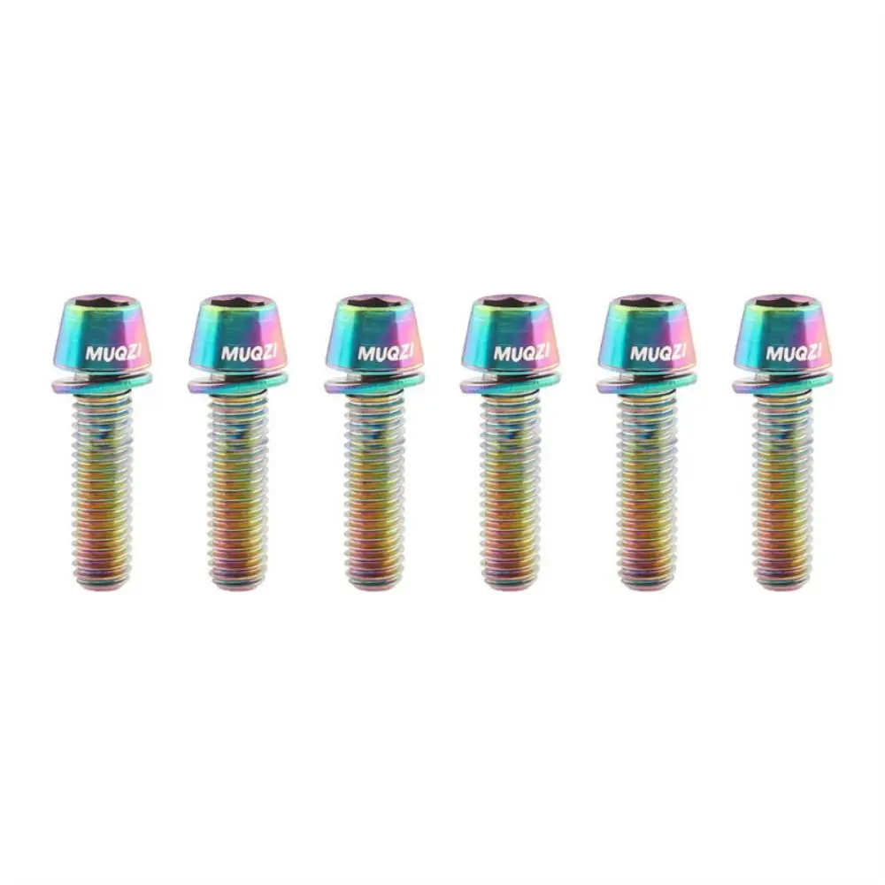 6pcs/set Titanium-plated Bicycle Handlebar Screws M5 * 17MM Stem Riser Bike Handle in Bolts Colorful