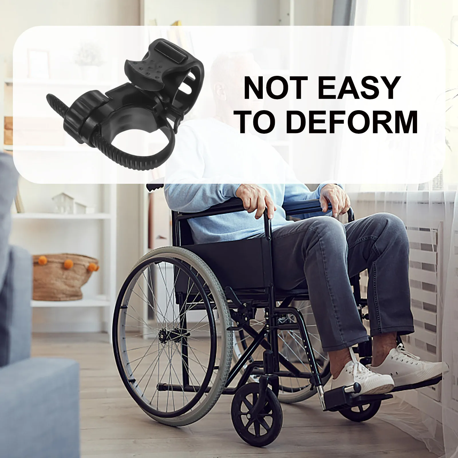 

2Pcs Cane Holder for Wheelchair Rubber Crutch Holder Lightweight Adjustable Mobility Scooter Crutch Rack Electric Wheelchair