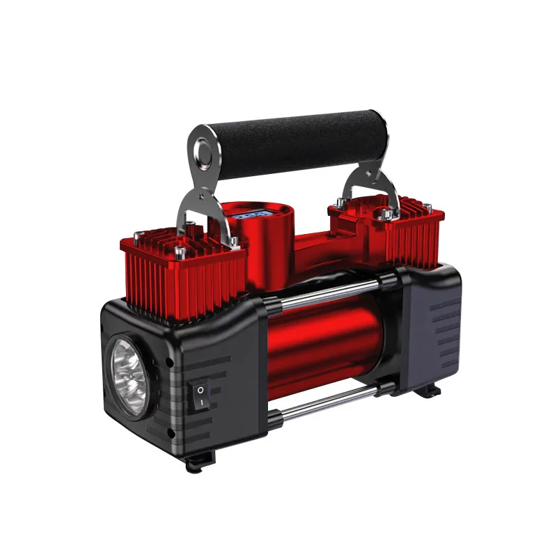 مضخة هواء للسيارة، أسطوانة مزدوجة، ضغط عالي، إطارات سيارات كهربائية عالية الطاقة، مضخة هواء متعددة الوظائف للمركبات المحمولة