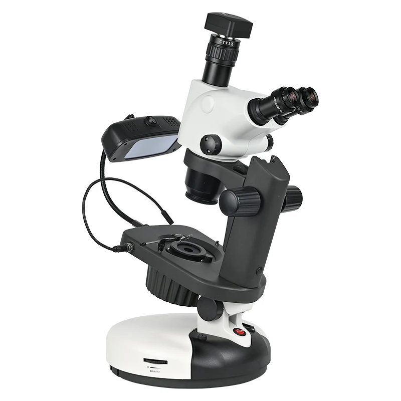 

Albenth 6.5X-65X Trinocular Jewelry Gemological Microscopes With 5.1MP Camera, Fluorescent, LED, Halogen, Dark Attachment