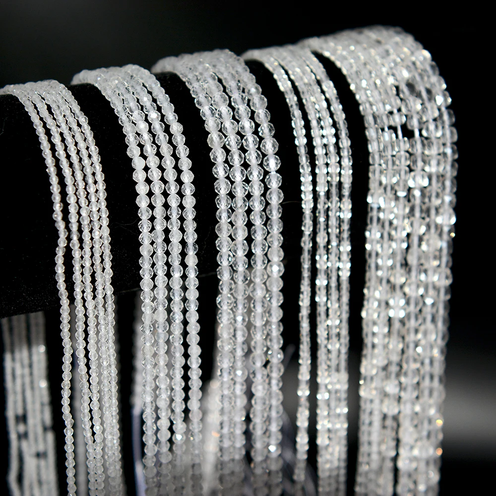 

Natural Clear Quartz Faceted Round / Cube Beads 2mm,3mm,4mmFor Jewelry Making DIY Bracelets Necklace Strand Gift 39cm