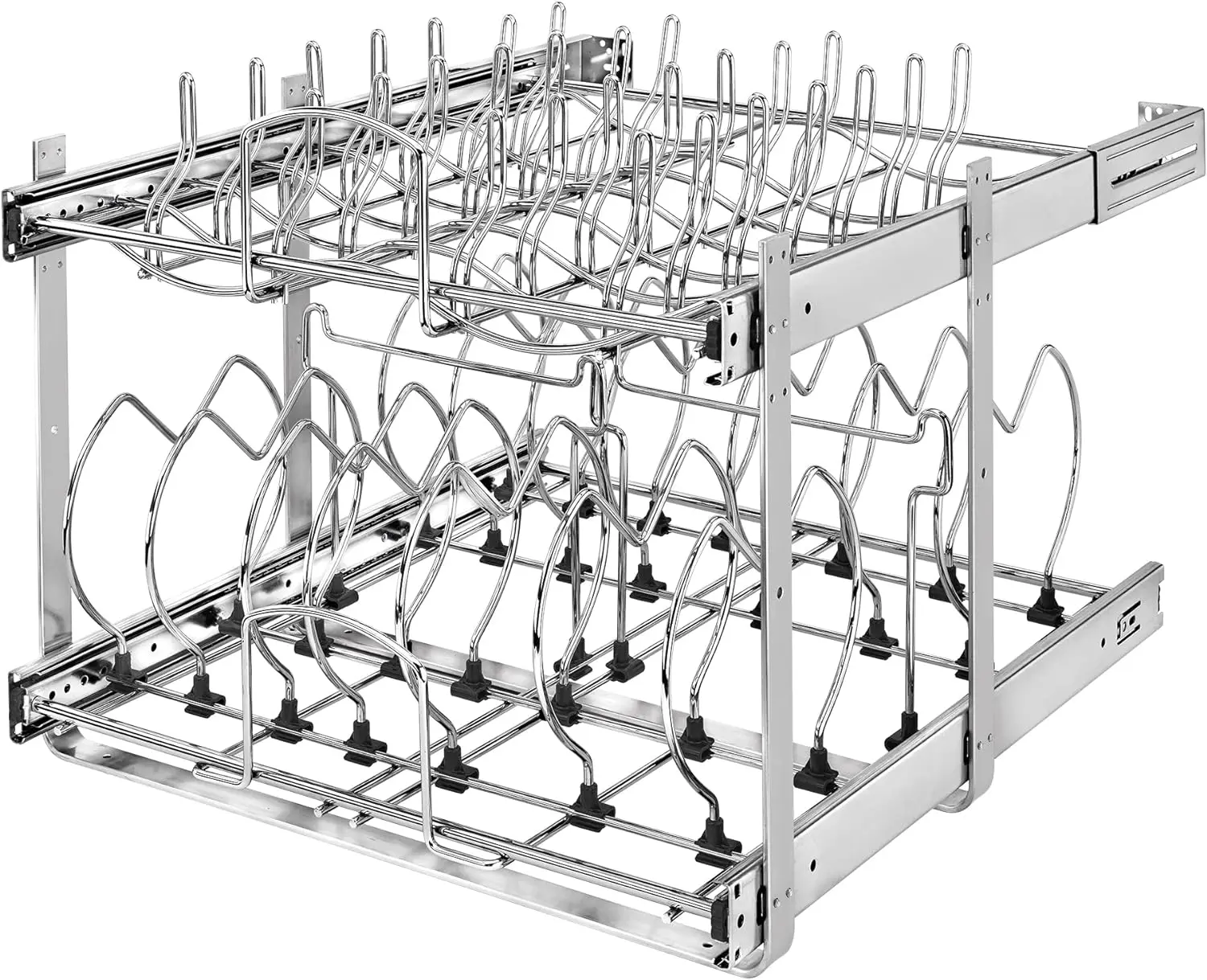 

Comfort Corner 2-Tier Kitchen Cabinet Pull Out 21" Cabinet Organizer for Pots,Pans, and Lid Cookware, Adjustable Heavy Duty Wire