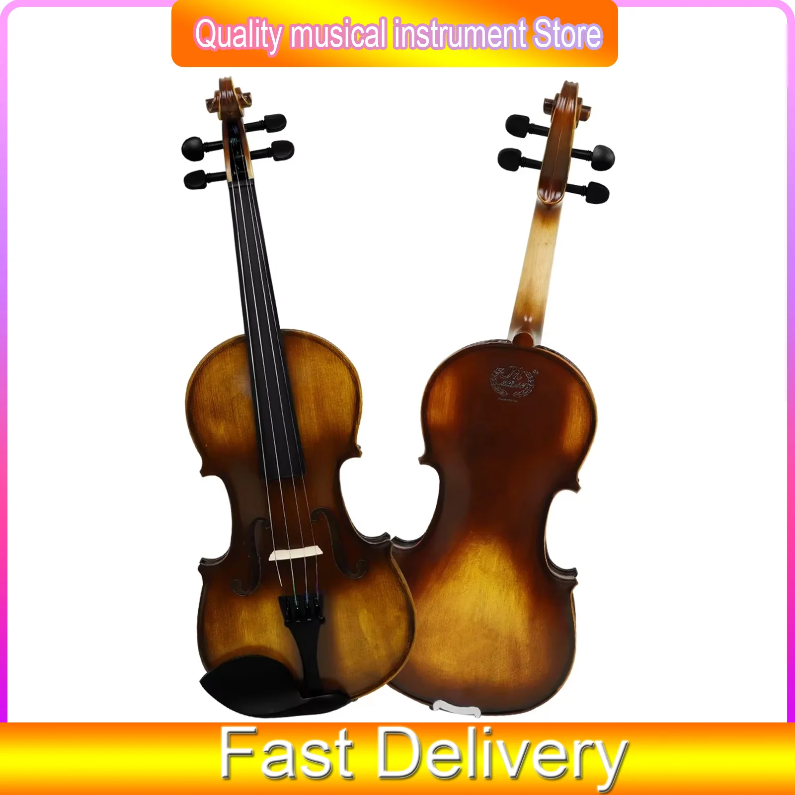 

M MBAT Violin 4/4 Solid Wood Spruce Top Violin Pure Hand-polished Sound Stringed Instruments Practice Violin Instruments Set