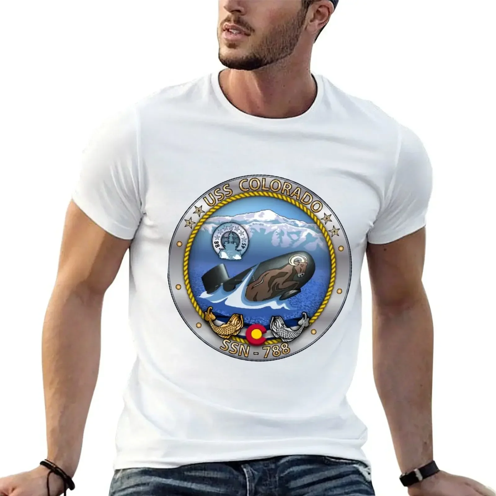 SSN-788 USS Colorado Crest T-Shirt shirts graphic tee graphic shirts sweat shirts, men