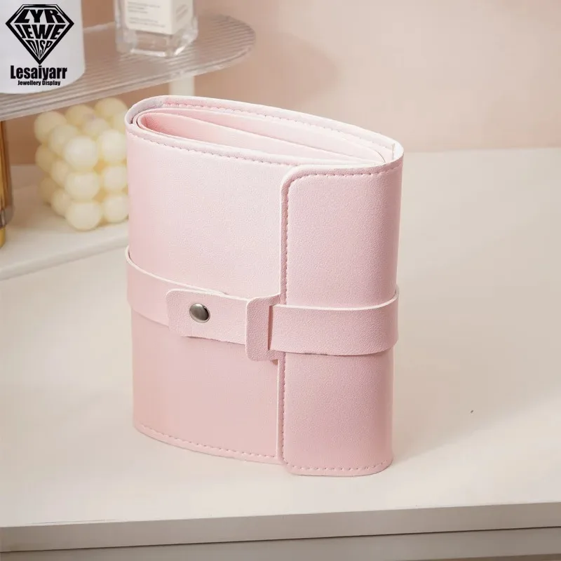 Creative Book Shape PU Leather Earrings Storage Bag Earrings Studs Eadrops Organizer Portable Jwelry Storage Bag Large Capacity