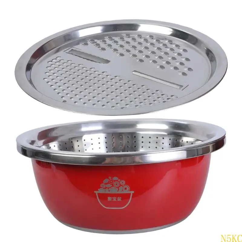 N5KC Large Capacity Multifunctional Basin Durable Rustproof Basin with Lid Perfect For Daily Cooking And Party Preparation