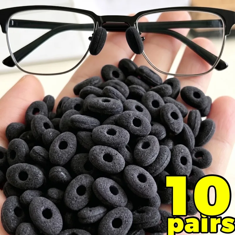 1/10pairs Soft Glasses Nose Pads Anti Slip Sponge Eyewear Black Nose Pad Cushions Pressure Relief Comfortable Glasse Accessories