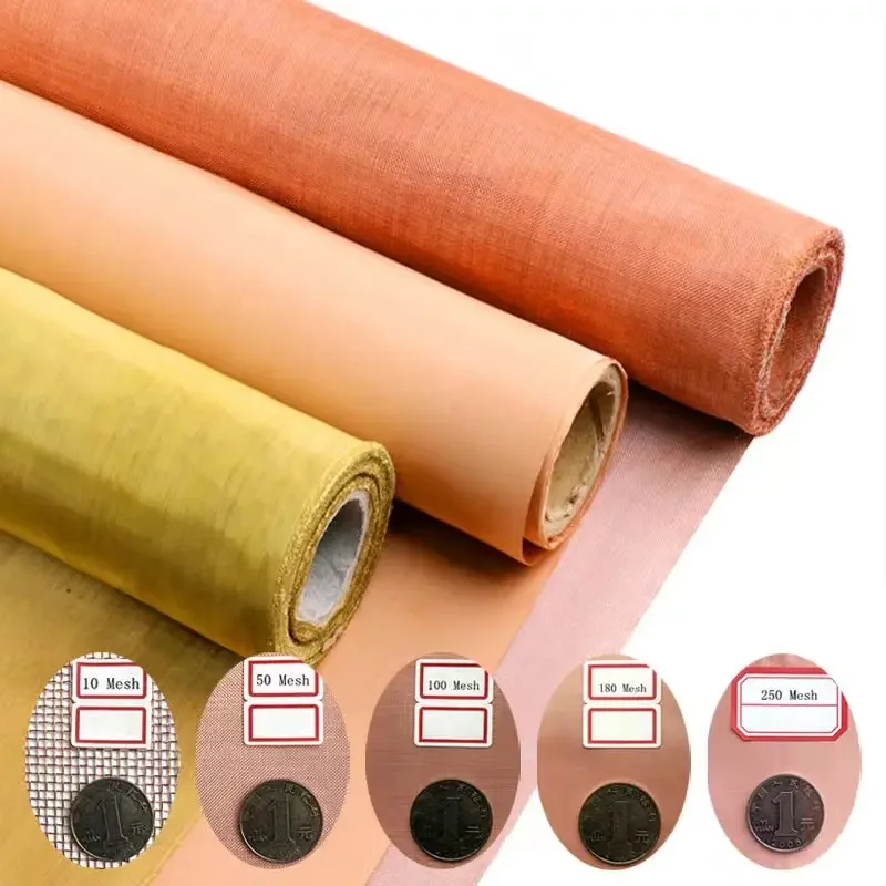 

10-250 Mesh ,Copper ,brass Mesh Coarse Dense Gauze Cloth ,Width All Size Copper Net Copper Wire Net Metal Screen Cloth Copper