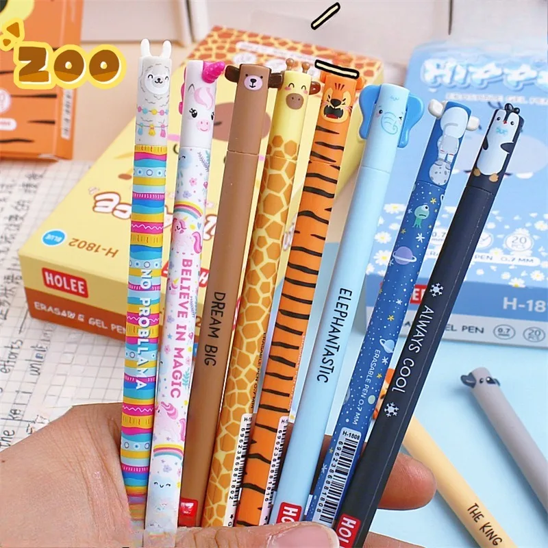 Lot de 11 stylos effaçables à friction 0,7 mm, bleus, pour l'écriture et le dessin, correction des erreurs, papeterie