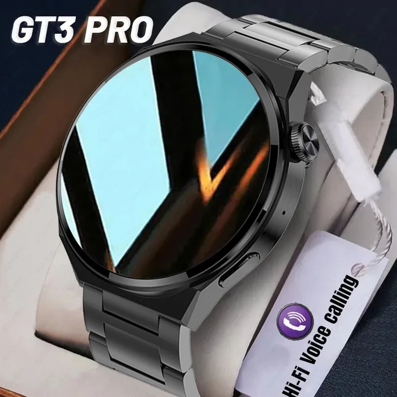 GT3 Pro Smartwatch Impermeável para Homens, Tela HD, Chamada Bluetooth, Frequência Cardíaca, AMOLED, 466x466, IP68, Novo, 2023