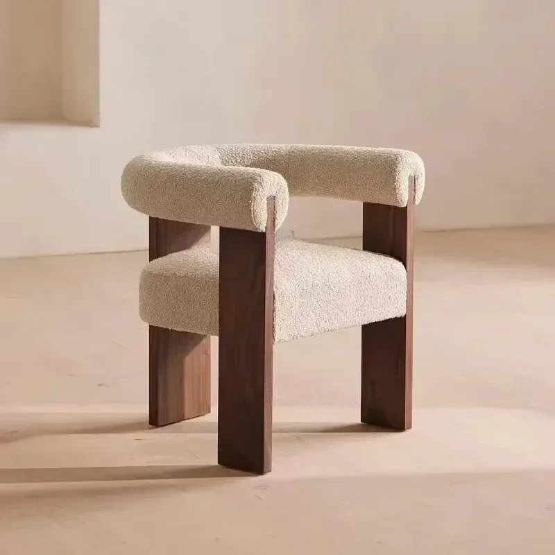 Medieval model room dressing chair armrest reception hotel lamb desk chairAA