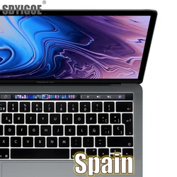 Funda protectora para teclado español para macbook pro13, A2159, A1990, macbook air 13, A1932, A1466