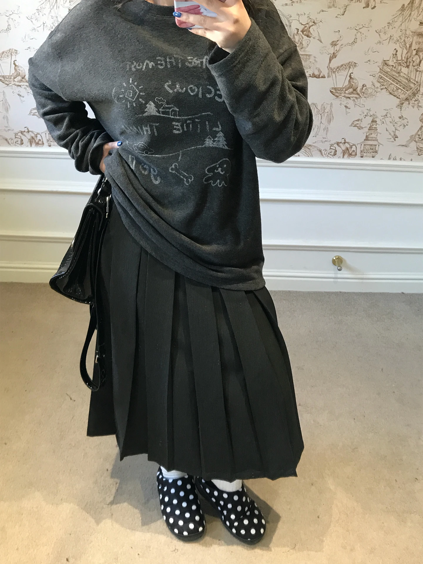 

Artistic Vegetable Orbs Rio Pleated A-Line Midi Skirt Women's Commute f-length Skirt Tee-dimensional Folded Skirt