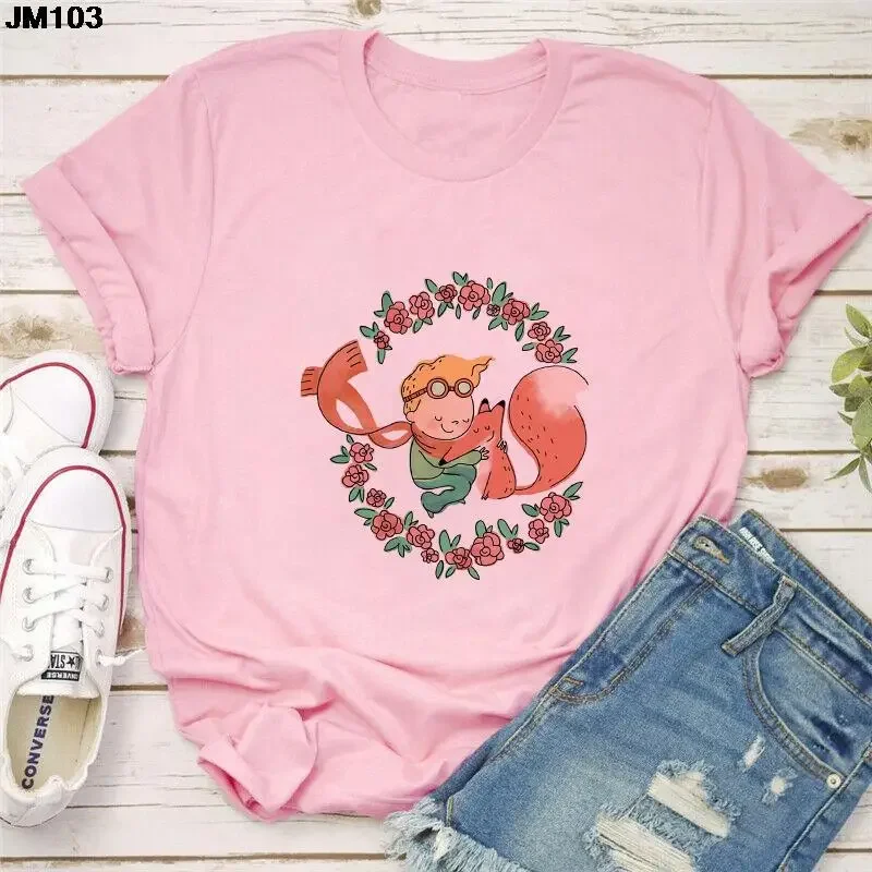 Harajuku Hip Hop Womens T Shirt Fashion Streetwear Short Sleeve Tshirt Little Prince Art Printed Female Clothing T-shirt