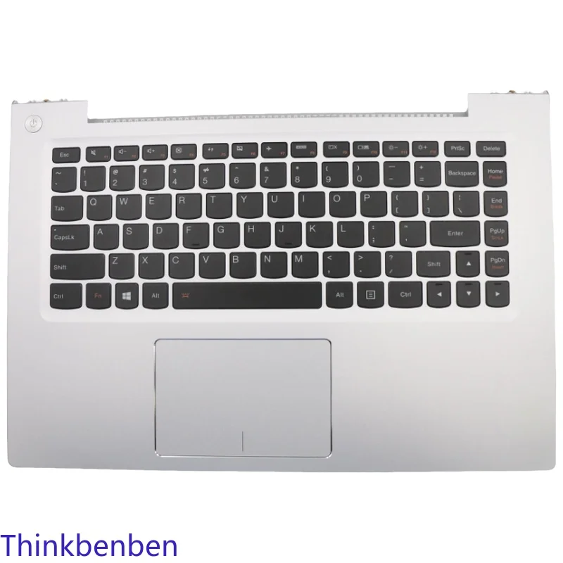 US English Silver Keyboard Upper Case Palmrest Shell Cover For Lenovo Ideapad U430p U430 Touch 90203245