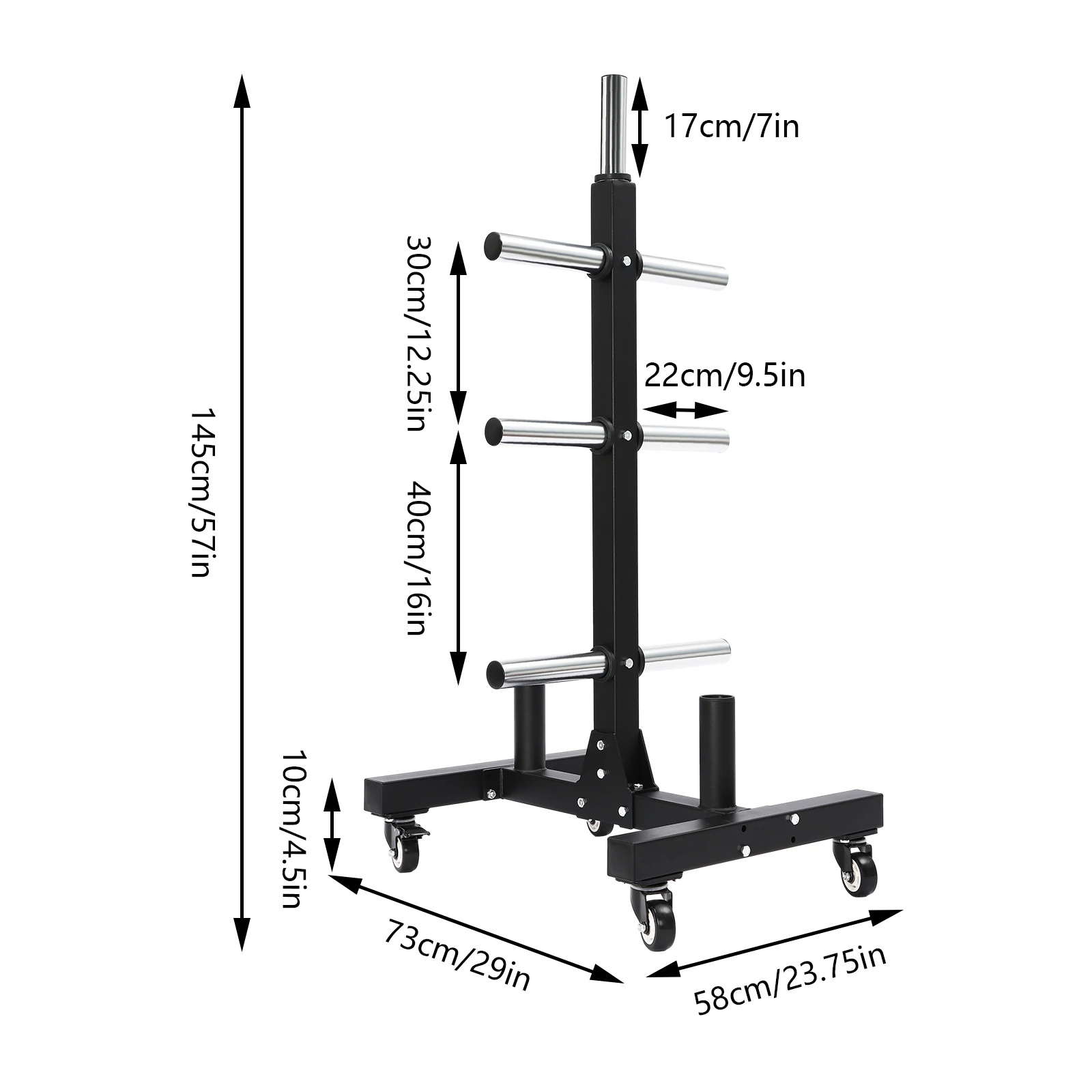 Plate Rack Tree, Dumbbell Stand, Weight Plate Storage Rack, 1100LBS Capacity, 2mm Thick Steel Frame, Mobile Exercise Equipment Holder with Locking Wheels, Easy Clean, Organize Home Gym Fitness Training Accessories