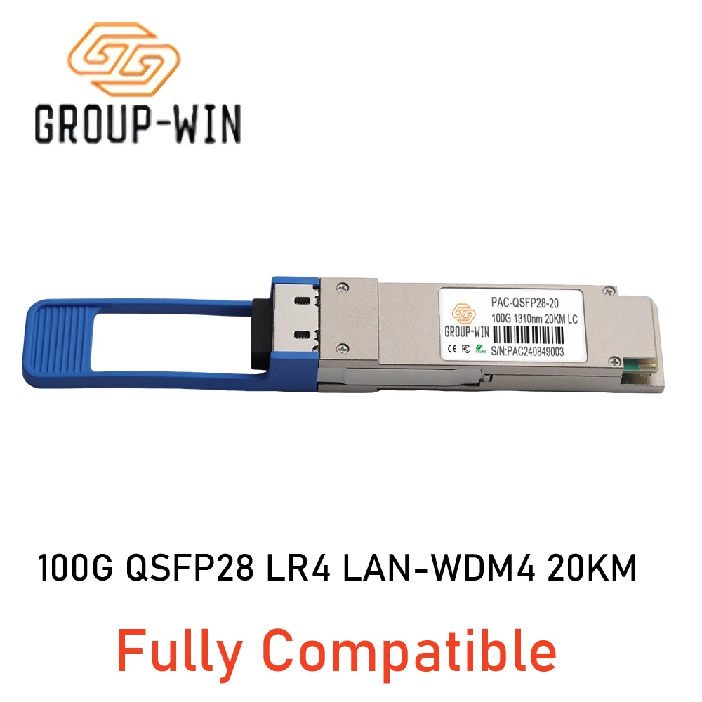 

Оптический модуль 100G GBIC, трансивер, дуплексный LC, одномодовый QSFP28-100G-20KM 100GBASE-LR4 100G 20 км QSFP28