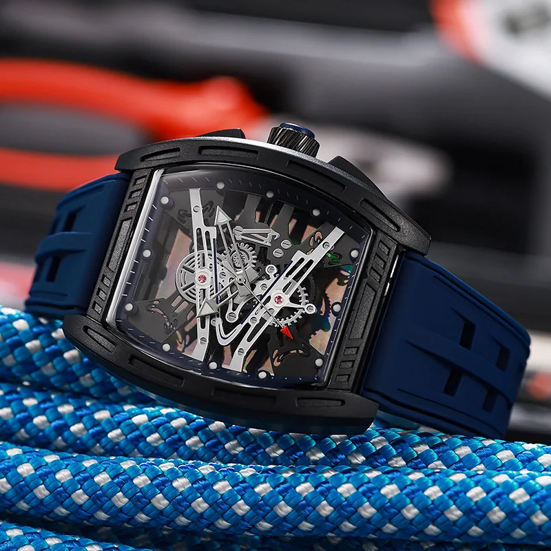 Men's Watch, Fashion Sports Silicone Band Barrel Quartz Watch