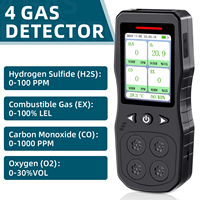 4 in 1 Gas Monitor  for O2, CO, H2S, Combustible Gas Tester, Rechargeable 4 Gas Leak Detector with Sound,Light & Vibration Alarm