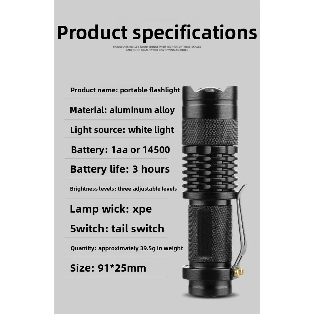 Масштабируемый мини-светодиодный фонарик SK68 — портативная лампа XPE, 3 режима, размер AA 5, супер яркий ручной фонарь с питанием от батареи