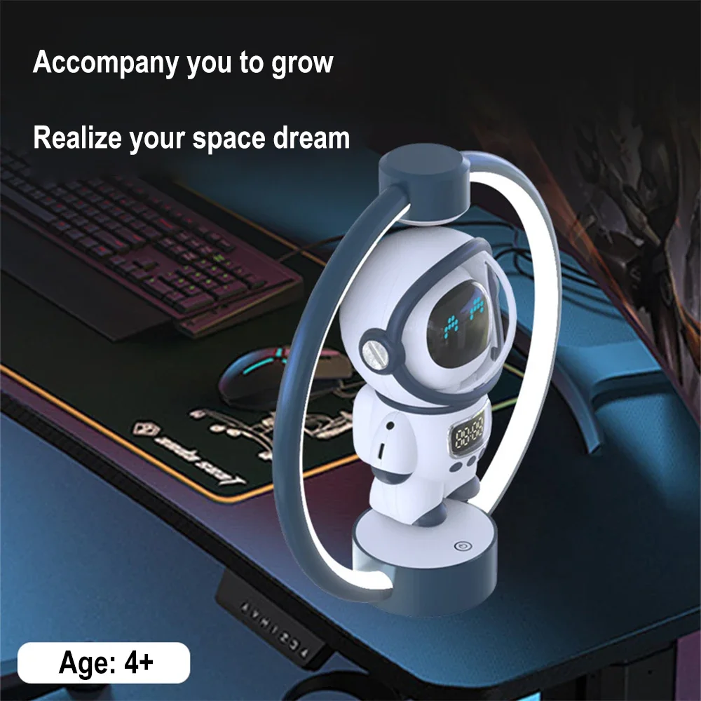 The Newest Maglev AI Intercom Astronaut Clock Alarm Clock Display Sleep Night Light TF Plays Smart 5.1 Bluetooth Speaker