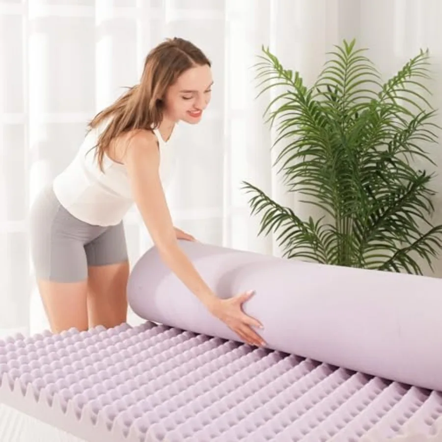 Egg Crate Memory Foam Mattress Topper Gel Cooling Infused Foam Mattress Topper for Pressure Relief CertiPUR-US Certified Bed To