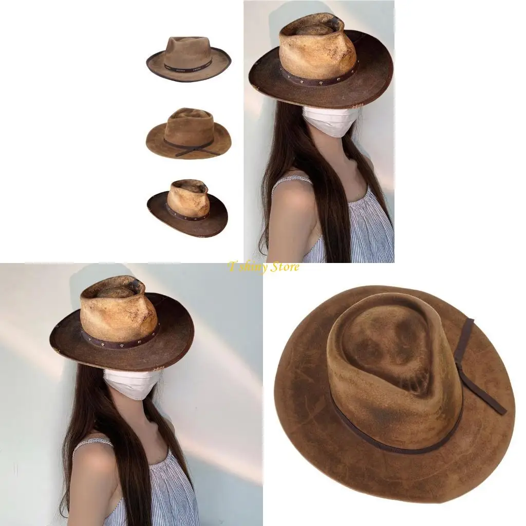 

N58f Fashionable Wool Fedoras Hat Roll Hat Blims Hat для взрослых на открытом воздухе повседневная деятельность