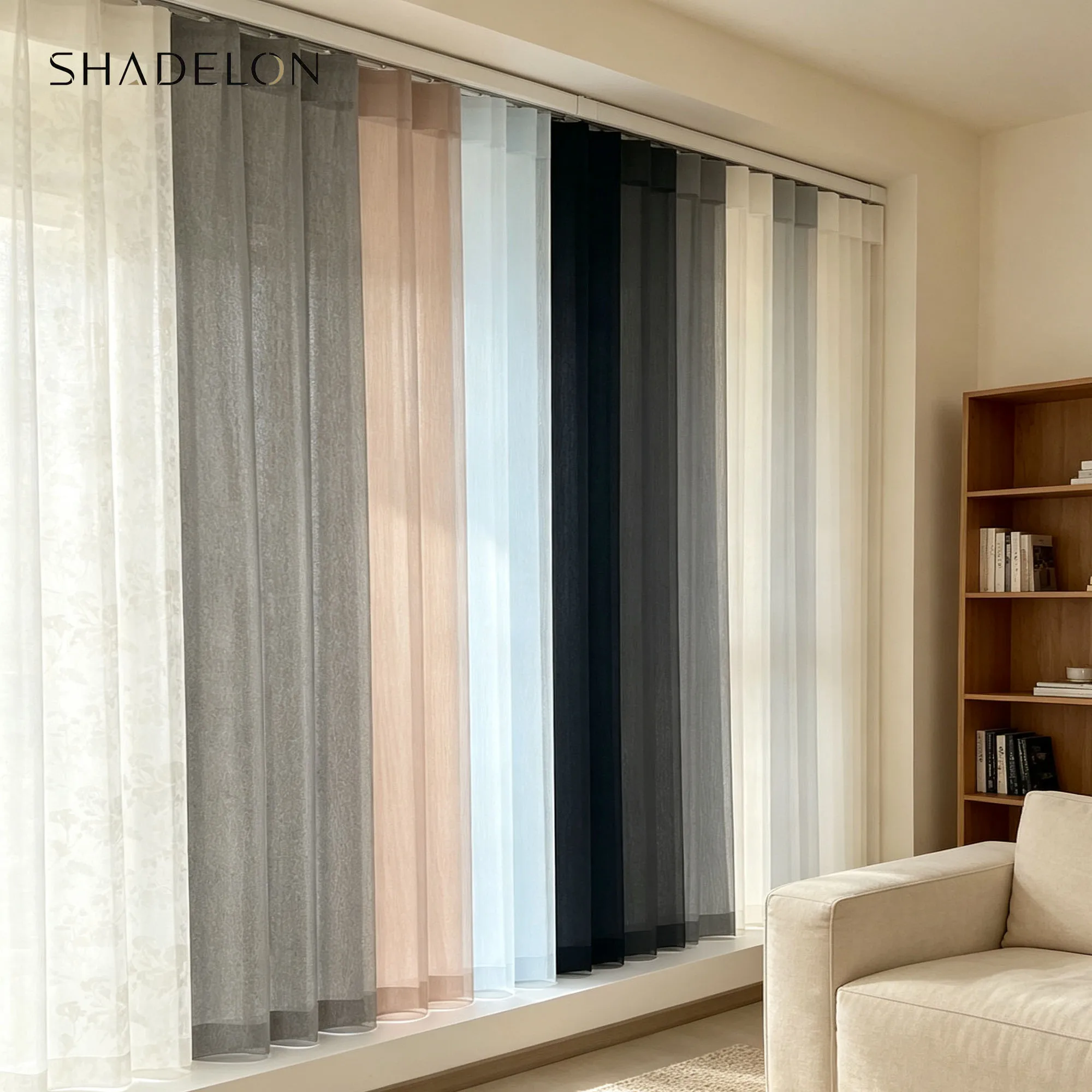 New Design High Quality Motorized Control Dream Sheer Curtain Blinds For Silding Door Living Room
