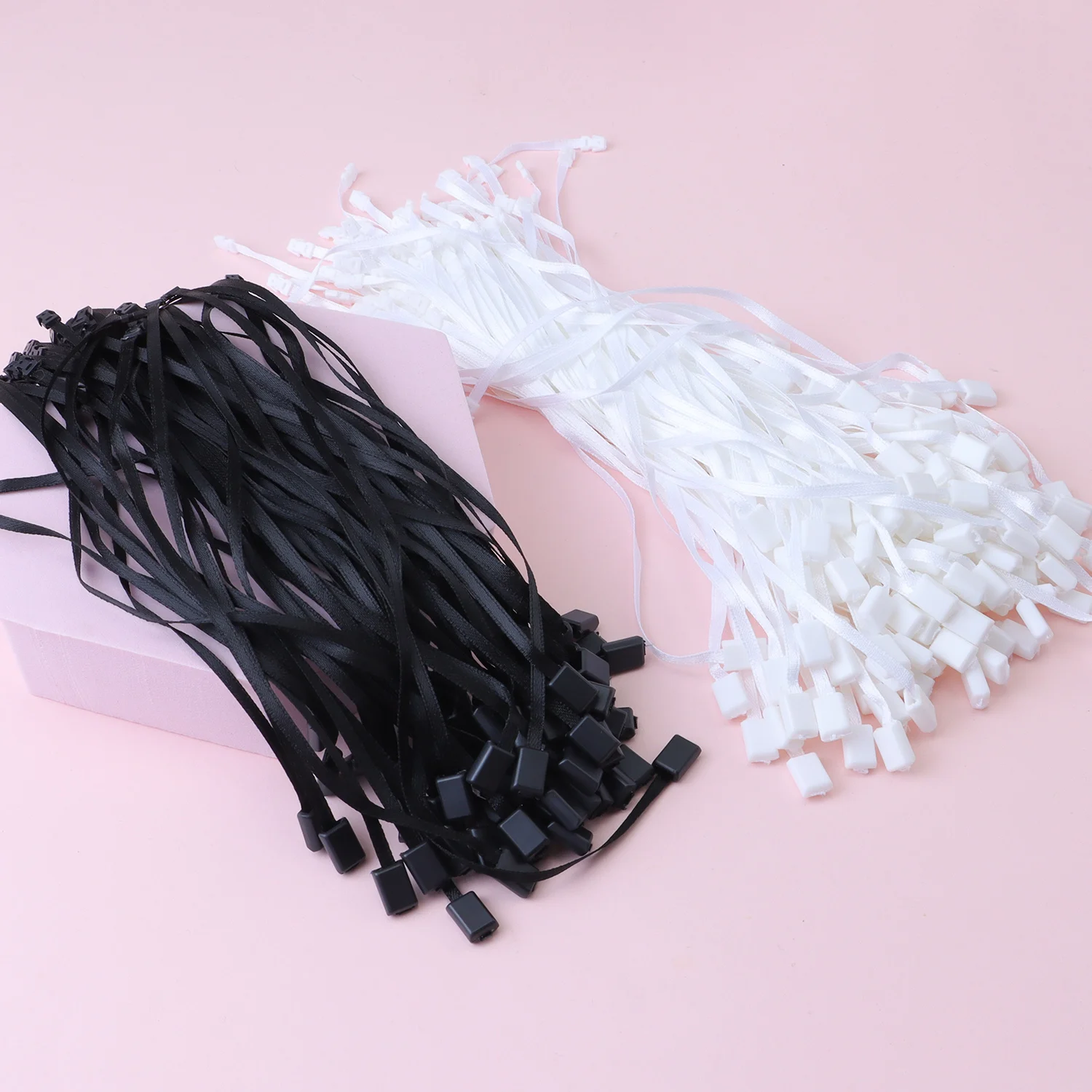 100Pcs Square Silk Ribbon Line Tag Rope Cords 190mm Hanging Rope For Garment Bag Tags Cards, DIY Clothing Label Accessories