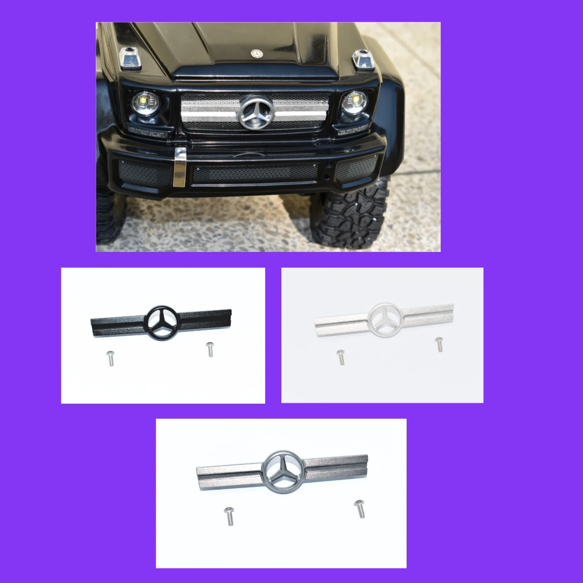 

АЛЮМИНИЕВЫЙ ГРИЛ GPM, НАБОР -3 ШТ. Для TRX-6 MERCEDES-BENZ G-63 MAG 6X6-88096-4
