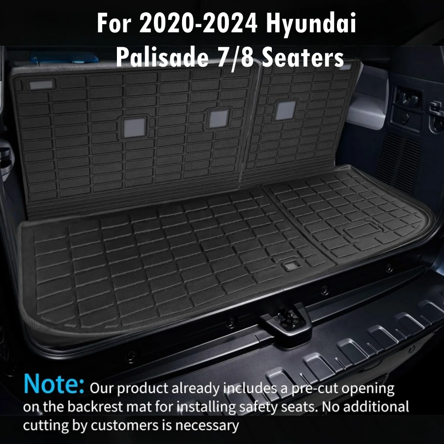 Dywanik bagażnika TPE z matą oparcia na Hyundai Palisade 2020-2024 7/8 siedzeń Mata ochronna na każdą pogodę do bagażnika Palisade