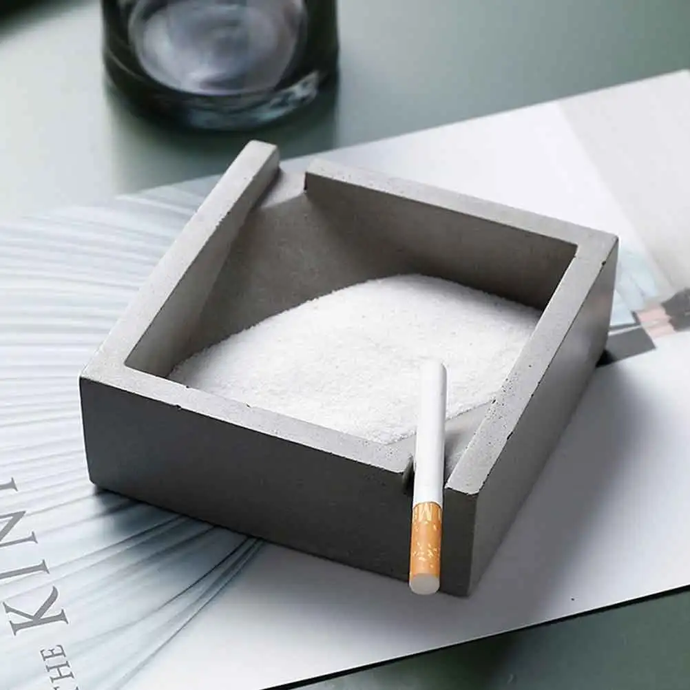 

Cement Ashtray Creative Shape Long Term Creative Ashtray Desktop Decoration Tobacco Desktop Decoration Jar