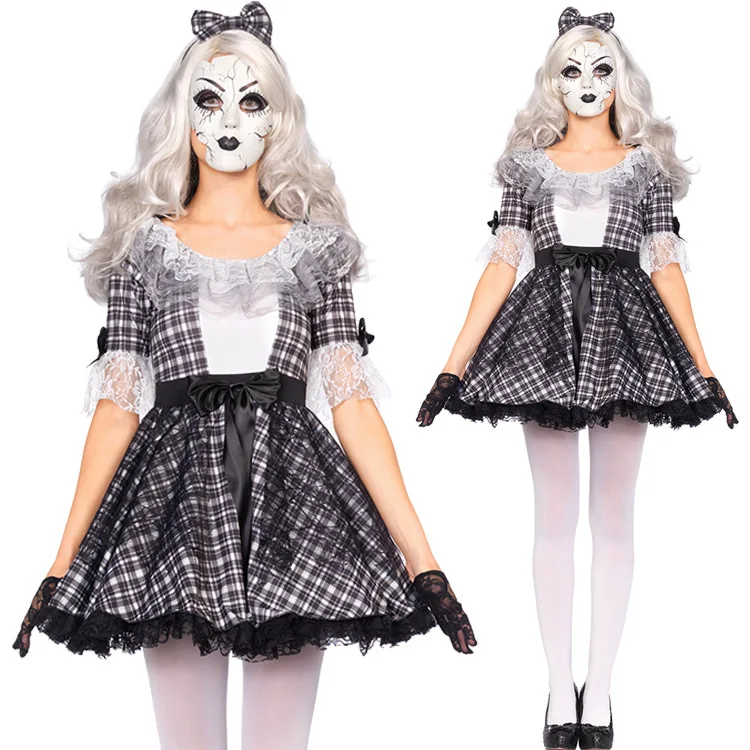 

Halloween Women's Clothing clown Role Playing Dress Circus Joker Costume without wig