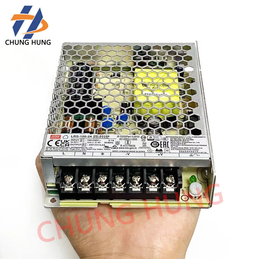 

LRS-100-24 High Efficiency LED Driver DC 24V 4.5A Flatbed Printer UV Curing Lamp Aluminum Box Power Adapter Supply