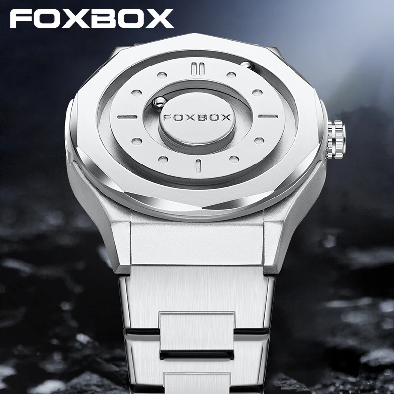 FOXBOX 2025 Luxury Watches Men Creative Scrolling Beads Quartz Wristwatch LIGE Fashion Waterproof Steel Mens Watch Reloj Hombre