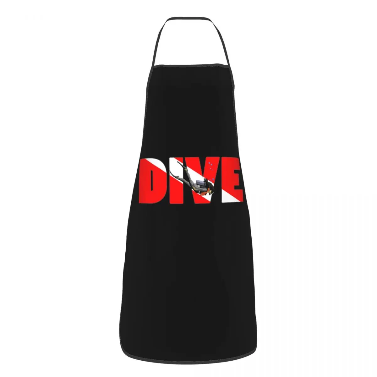 Custom Unisex Scuba Dive Flag And Diver Kitchen Chef Cooking Baking Apron Women Men Diving Lover Tablier Cuisine for Gardening