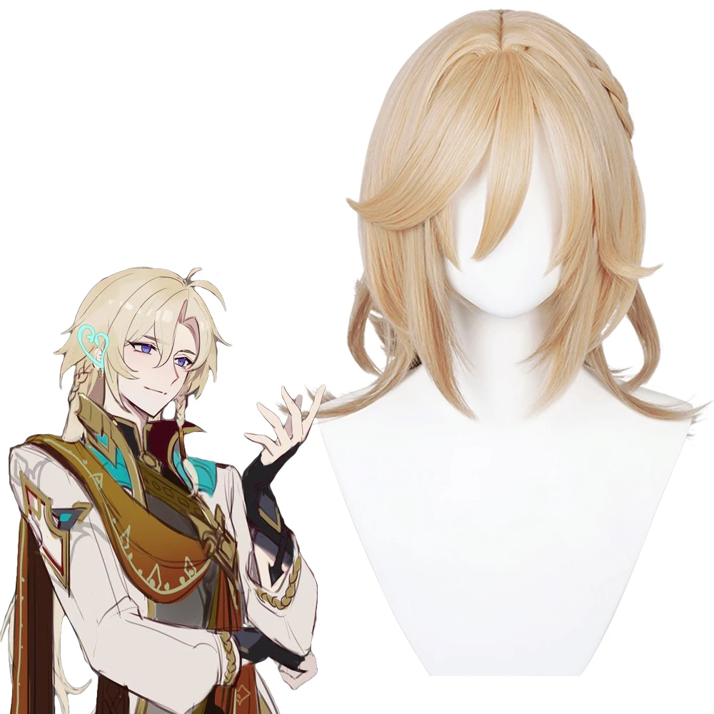 

Kaveh Wig Anime Game Genshin Impact Cosplay Costume Accessories Men Fantasia Hair Male Halloween Disguise Role Play Party Props