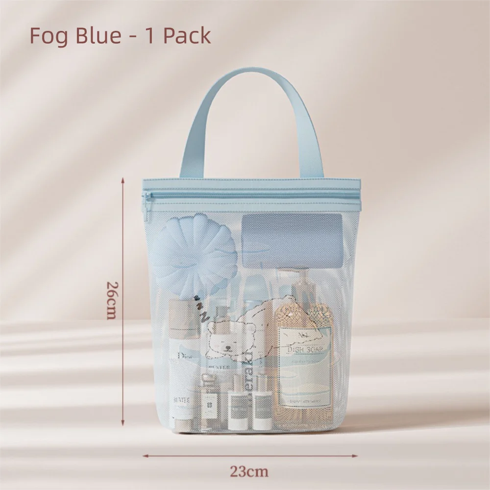 

New Cartoon Mesh Toiletry Bag Portable Drain Net Bag Fitness Travel Storage Handbag Breathable Cosmetic Bags