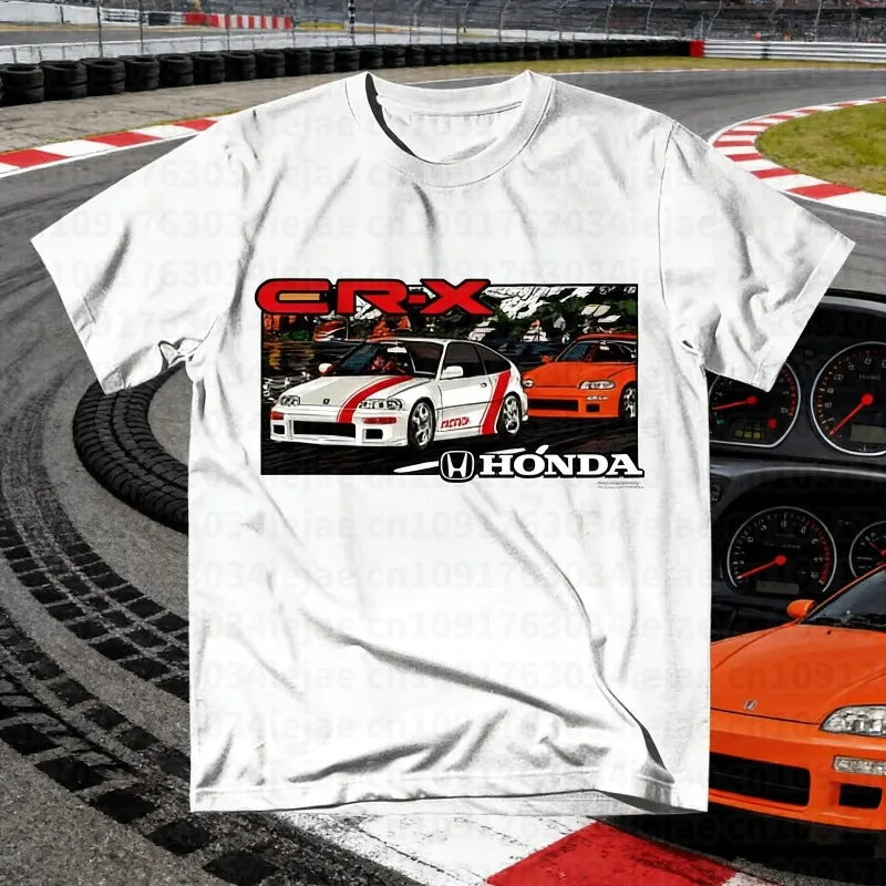 

2025-26 Summer Honda Fashion Moto Honda Graphic Work Clothes 100% Cotton Printed T-shirt Loose Casual Comfortable and Breathable