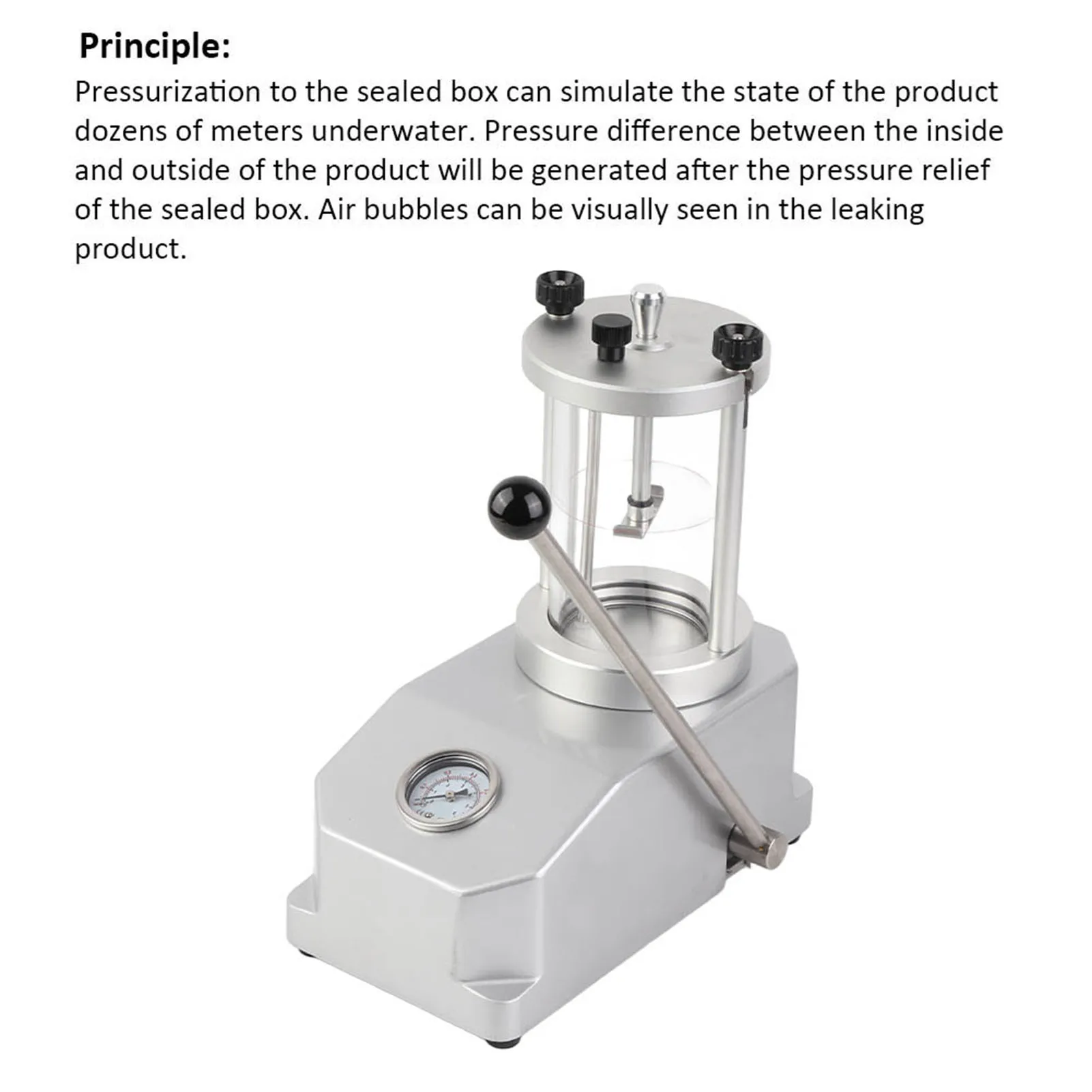 

Инструмент для тестирования водонепроницаемости белых часов, 6 атм, 2, машина для испытания на сопротивление корпуса часов, водонепроницаемая испытательная машина для часов