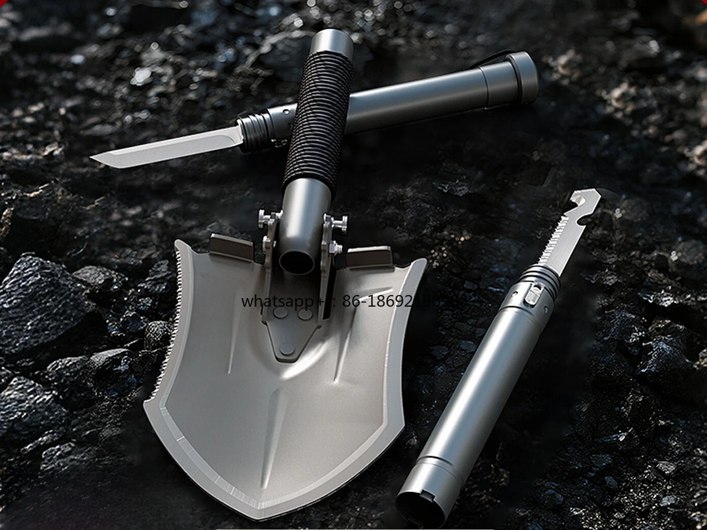 

Multifunctional Engineer Shovel Outdoor Military Shovel Manganese Steel Thickened Vehicle Off-road Fishing Folding Shovel